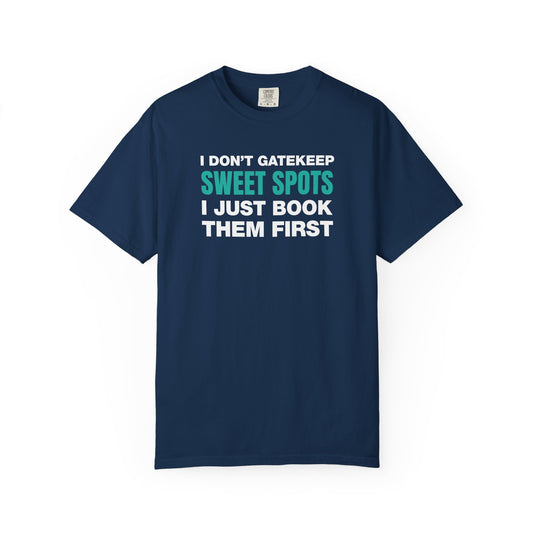 Gatekeep Travel Sweet Spots Credit Card Points Miles Teal T-shirt