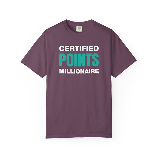 Certified Points Millionaire Credit Card Miles Travel Teal T-shirt