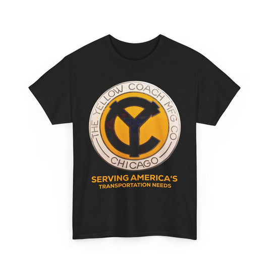 The Yellow Coach Mfg Co Chicago Serving America's Transportation Needs Vintage Logo T-shirt