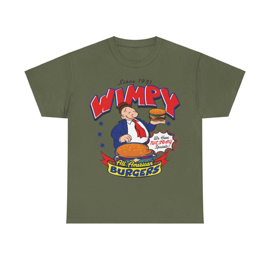 Wimpy All American Burgers Est 1931 Restaurant T-shirt