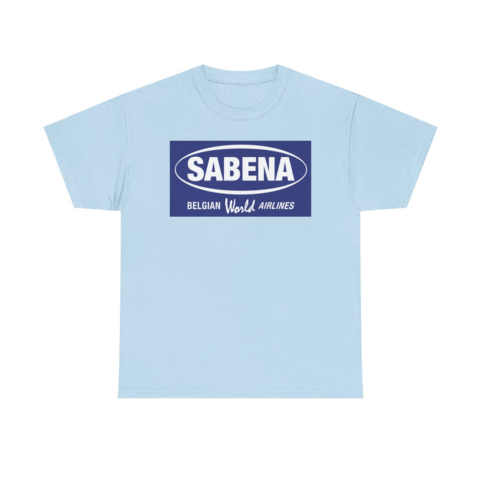 Sabena Belgian World Airlines Blue Oval Logo European Aviation T-shirt