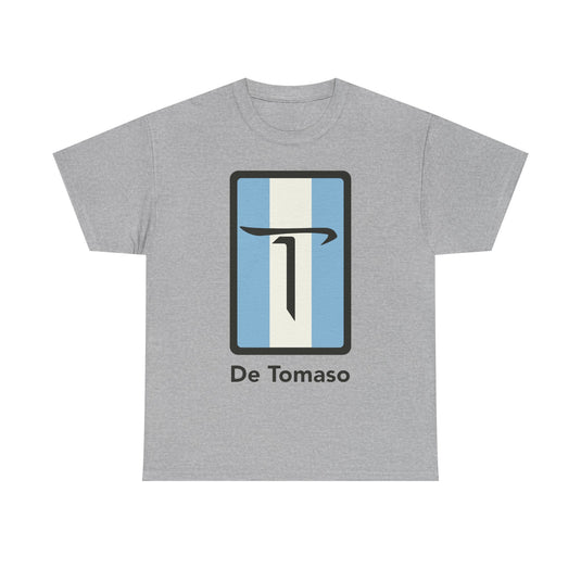 De Tomaso Italian Sports Car Manufacturer Blue Stripe T-shirt
