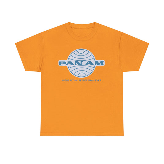 Pan Am Classic Blue Globe Logo Flying Better Than Ever T-shirt