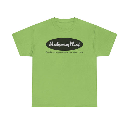 Montgomery Ward Satisfaction Guaranteed Black Oval Retail Department T-shirt