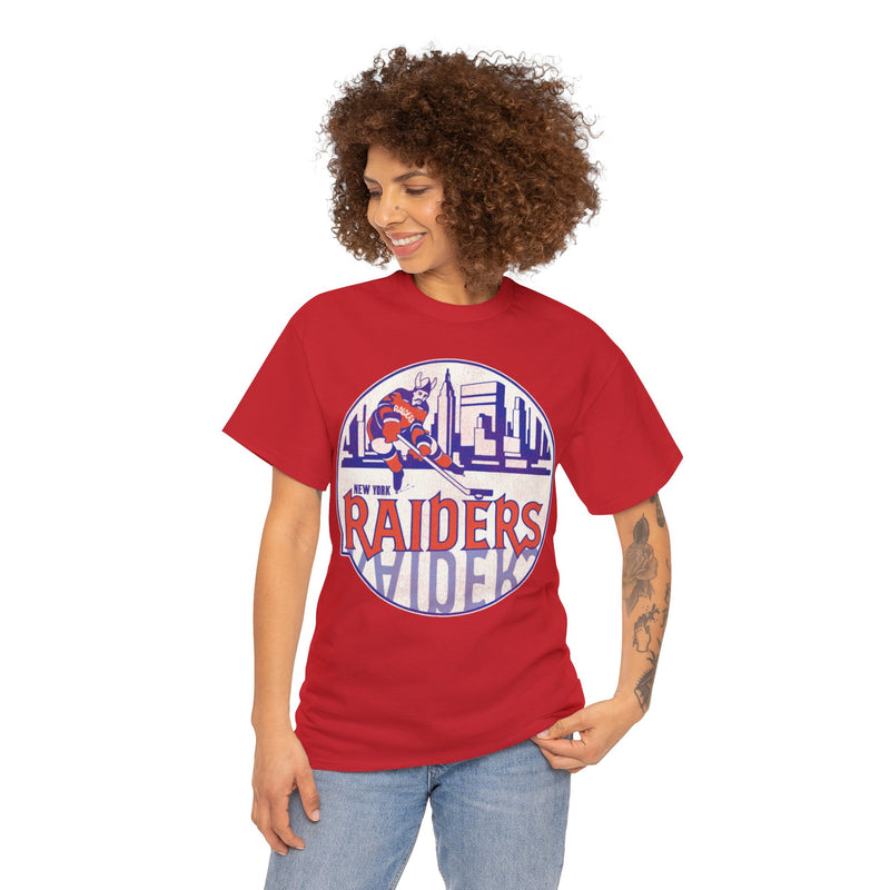 Load image into Gallery viewer, New York Raiders Logo Nostalgic Hockey T-shirt
