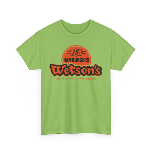 Wetson's 15¢ Hamburgers Orange Circles Vintage Logo Chain Restaurant T-Shirt