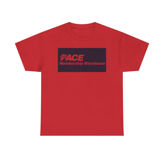 PACE Membership Warehouse Club Navy Blue Logo Bulk Shopping Nostalgic T-shirt