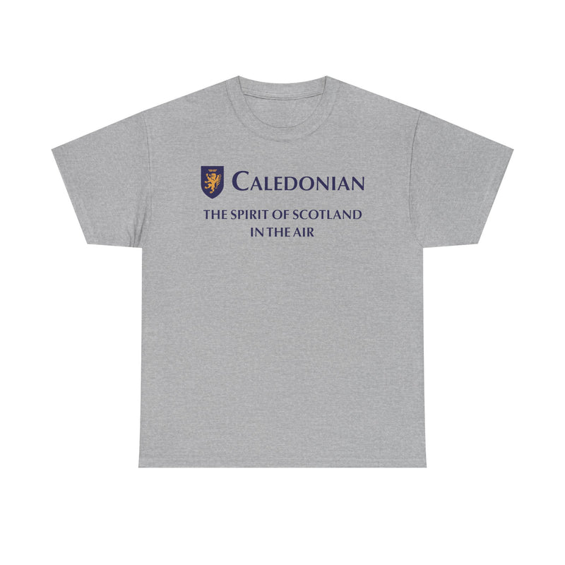 Load image into Gallery viewer, Caledonian The Spirit of Scotland in the Air Vintage Airline Logo T-shirt
