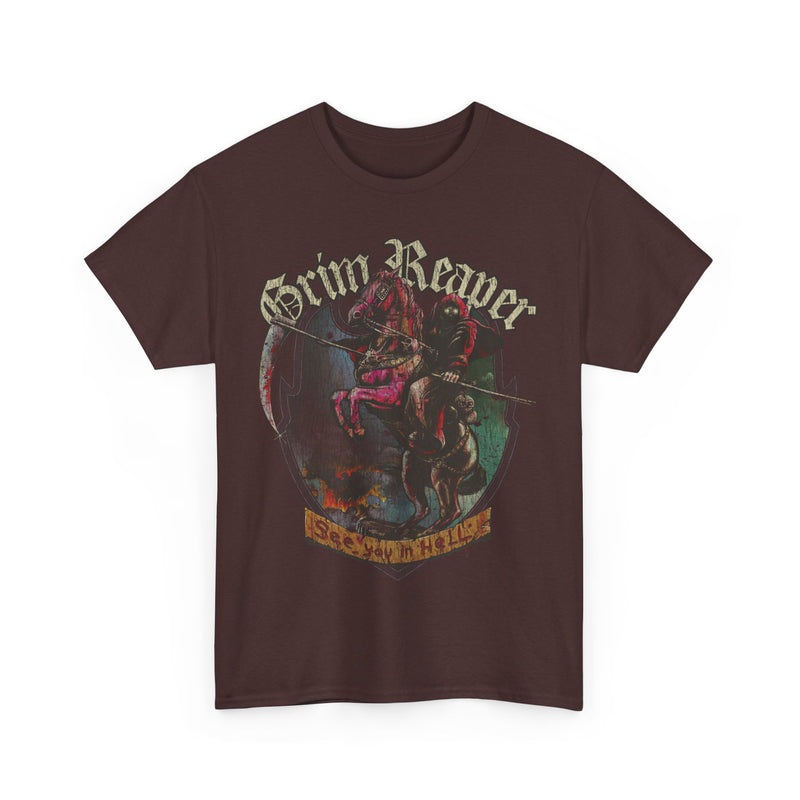 Load image into Gallery viewer, See You in Hell 1983 British Metal Rock Band Grim Reaper T-shirt
