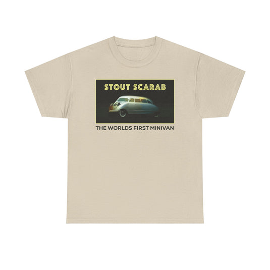 Stout Scarab The Worlds First Minivan Classic Automotive Logo T-shirt