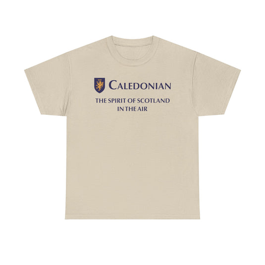 Caledonian The Spirit of Scotland in the Air Vintage Airline Logo T-shirt