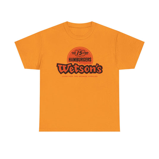 Wetson's 15¢ Hamburgers Orange Circles Vintage Logo Chain Restaurant T-Shirt