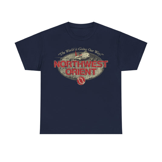 Northwest Orient Airlines 1969 Distressed Print T-shirt