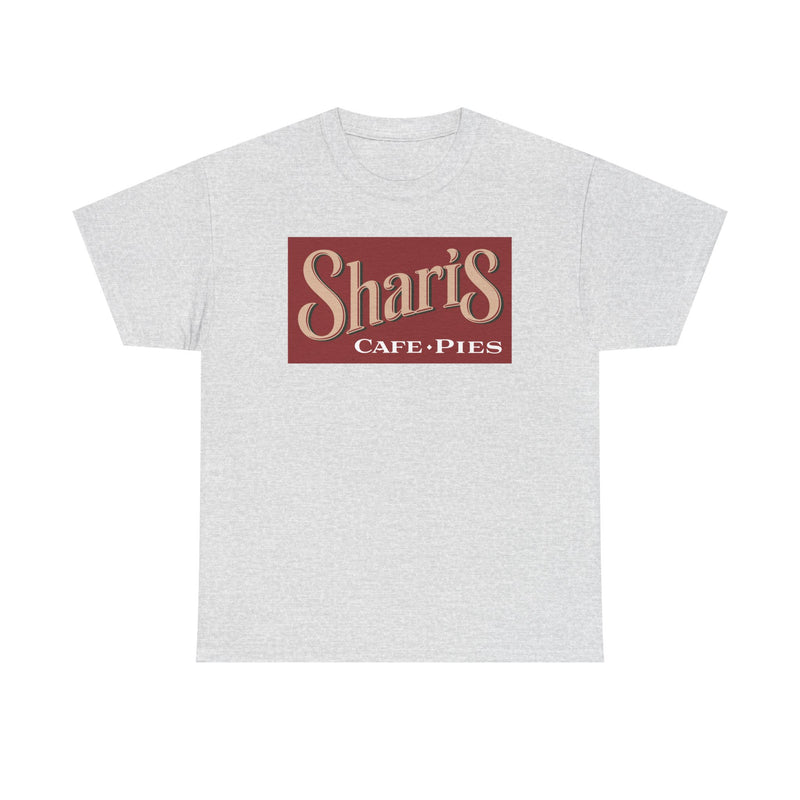 Load image into Gallery viewer, Sharis Cafe Pies T-Shirt - Restaurant Industry Defunct Logo Tee
