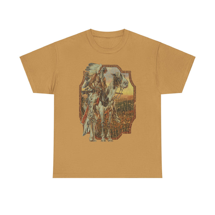 Native Sunset 1973 Native American Indian Horseback T-shirt