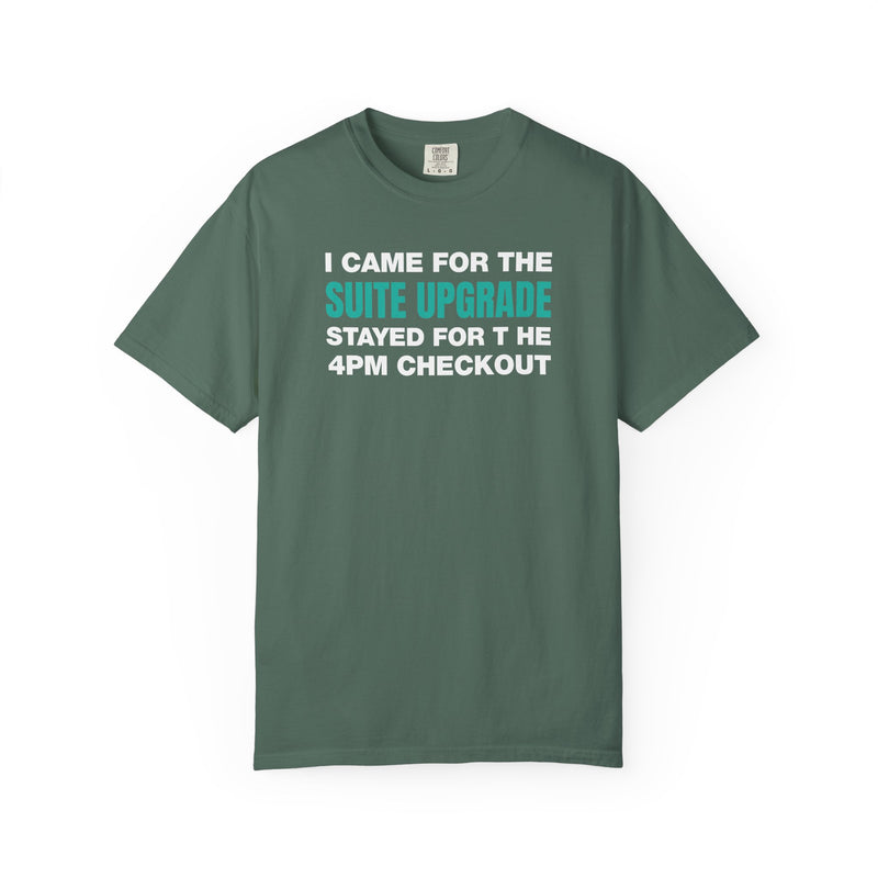 Load image into Gallery viewer, Suite Upgrade Late Checkout Credit Card Points Miles Teal T-shirt
