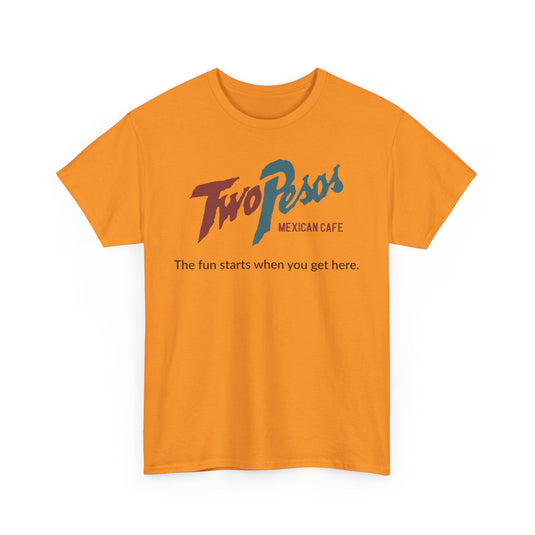 Two Pesos Mexican Cafe Vintage Restaurant Logo Chain T-Shirt