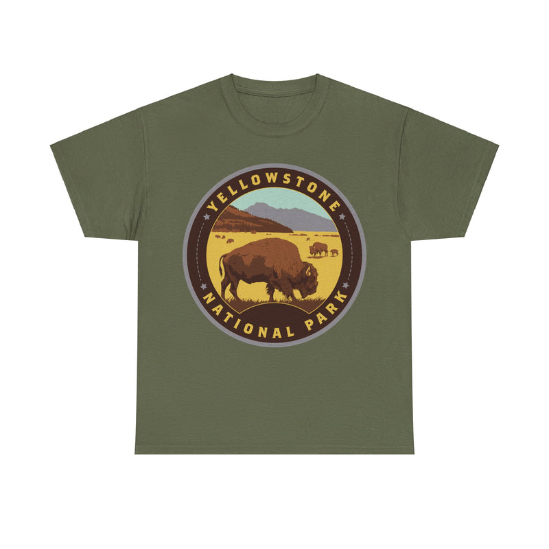 Load image into Gallery viewer, Yellowstone National Park Idaho Montana Wyoming Round Logo T-shirt
