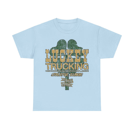 Luckey Trucking Streator IL 1970 Distressed Print T-shirt