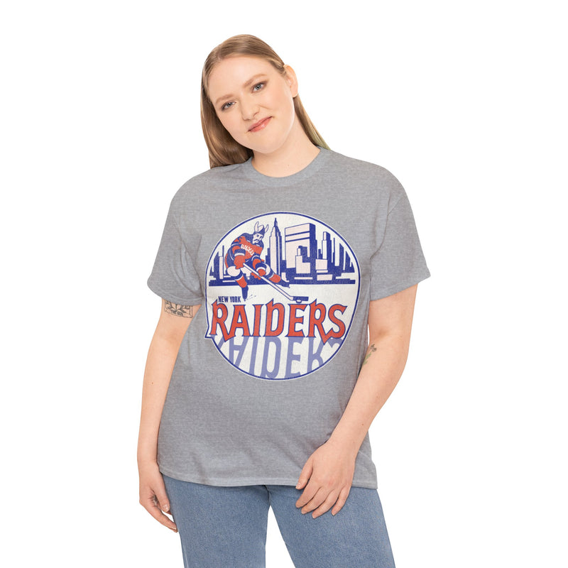 Load image into Gallery viewer, New York Raiders Logo Nostalgic Hockey T-shirt
