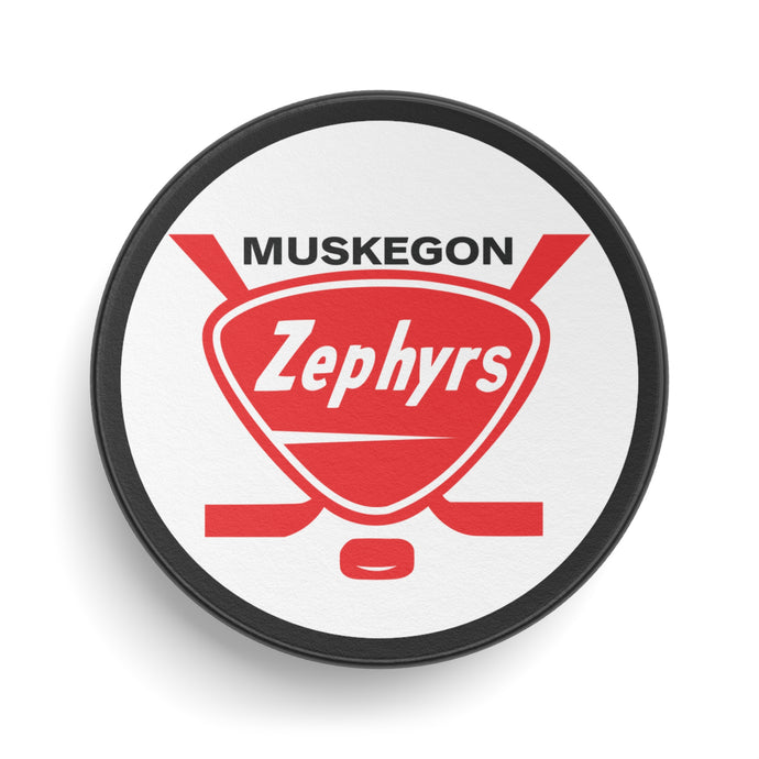 Muskegon Zephyrs International League 1960-1965 Michigan Hockey Puck