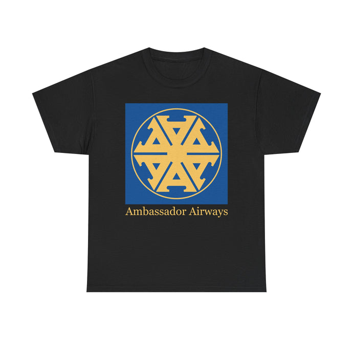 Ambassador Airways Blue Gold Emblem Classic UK Charter Airline T-shirt