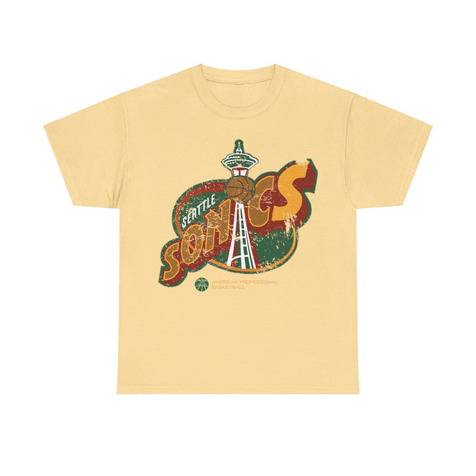 Seattle Sonics Logo Basketball Team T-shirt