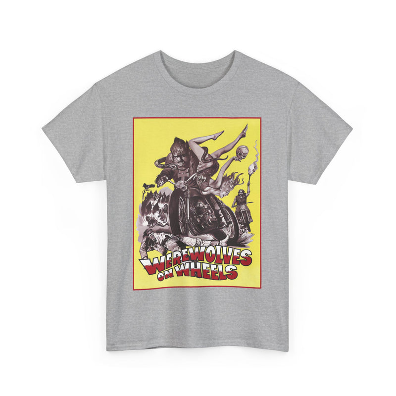 Load image into Gallery viewer, Werewolves on Wheels 1971 Werewolf Biker Gang Horror Action Movie T-shirt
