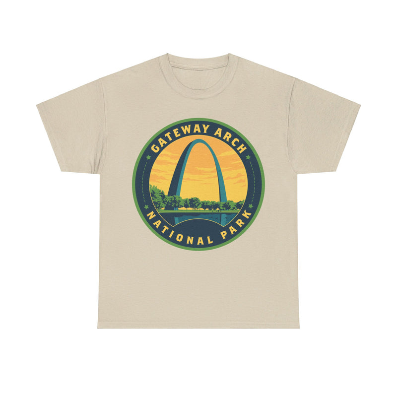 Load image into Gallery viewer, Gateway Arch National Park Missouri Round Logo T-shirt
