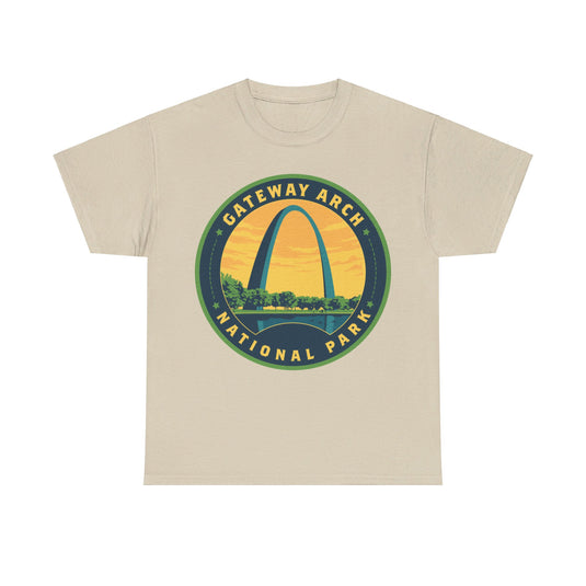 Gateway Arch National Park Missouri Round Logo T-shirt