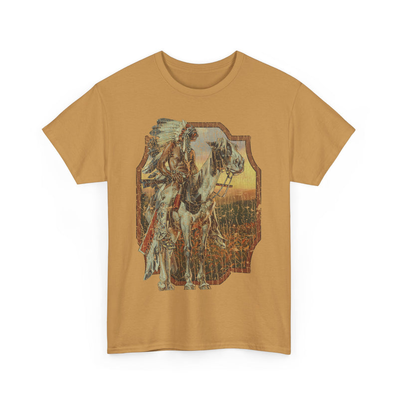 Load image into Gallery viewer, Native Sunset 1973 Native American Indian Horseback T-shirt

