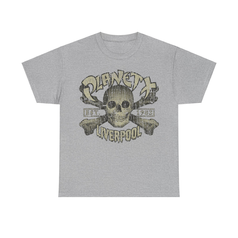 Load image into Gallery viewer, Planet X Liverpool Skull 1983 Nightclub Distressed Print T-shirt
