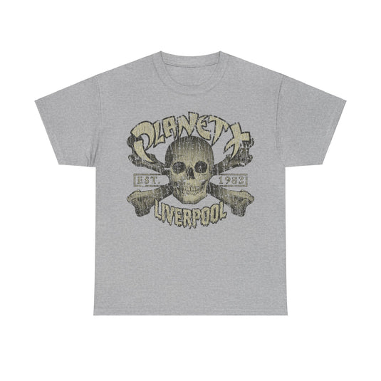 Planet X Liverpool Skull 1983 Nightclub Distressed Print T-shirt
