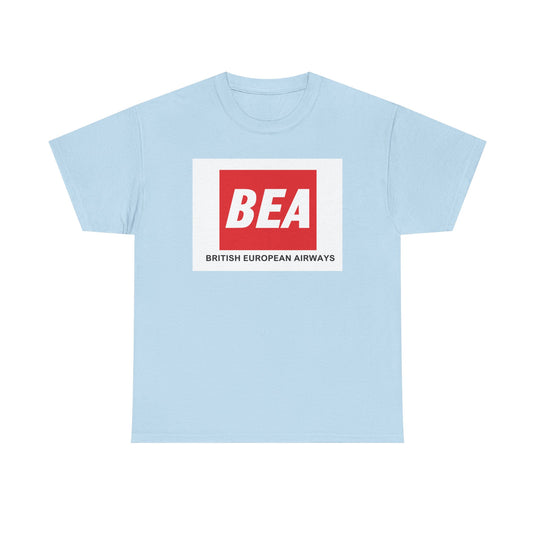 BEA British European Airways Red Square Vintage Travel Collectible T-shirt