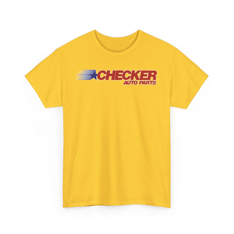 Load image into Gallery viewer, Checker Auto Parts Blue Star Red Logo Vintage T-Shirt
