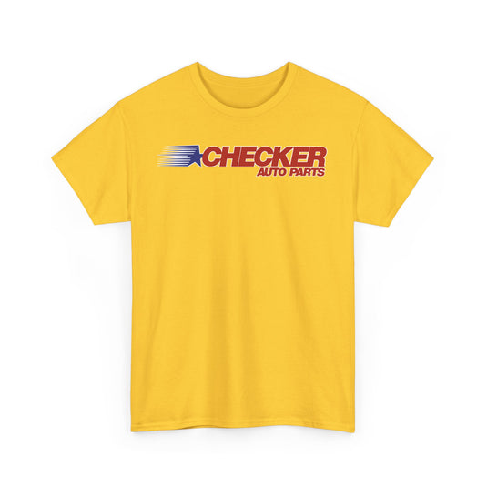 Checker Auto Parts Blue Star Red Logo Vintage T-Shirt