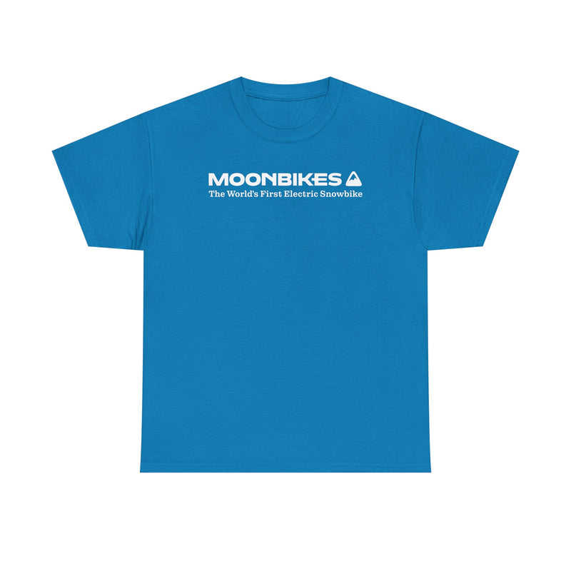 Load image into Gallery viewer, MoonBikes T-Shirt Bankrupt Electric Snowbike Company Defunct Logo Tee
