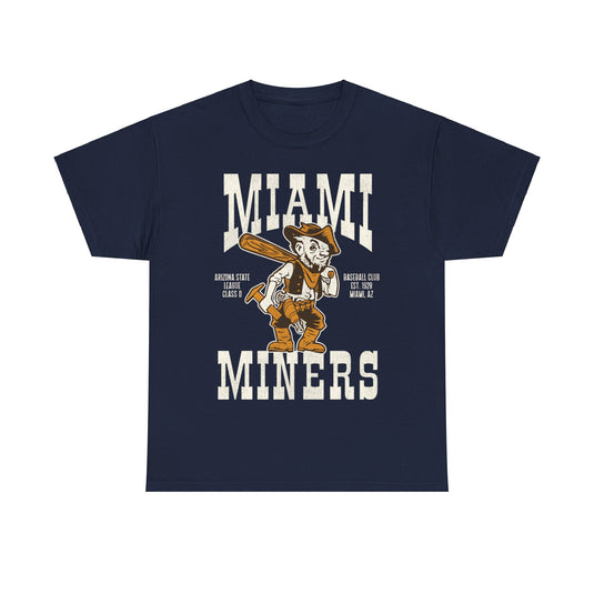 Miami Miners Nostalgic Retro Baseball Team T-shirt