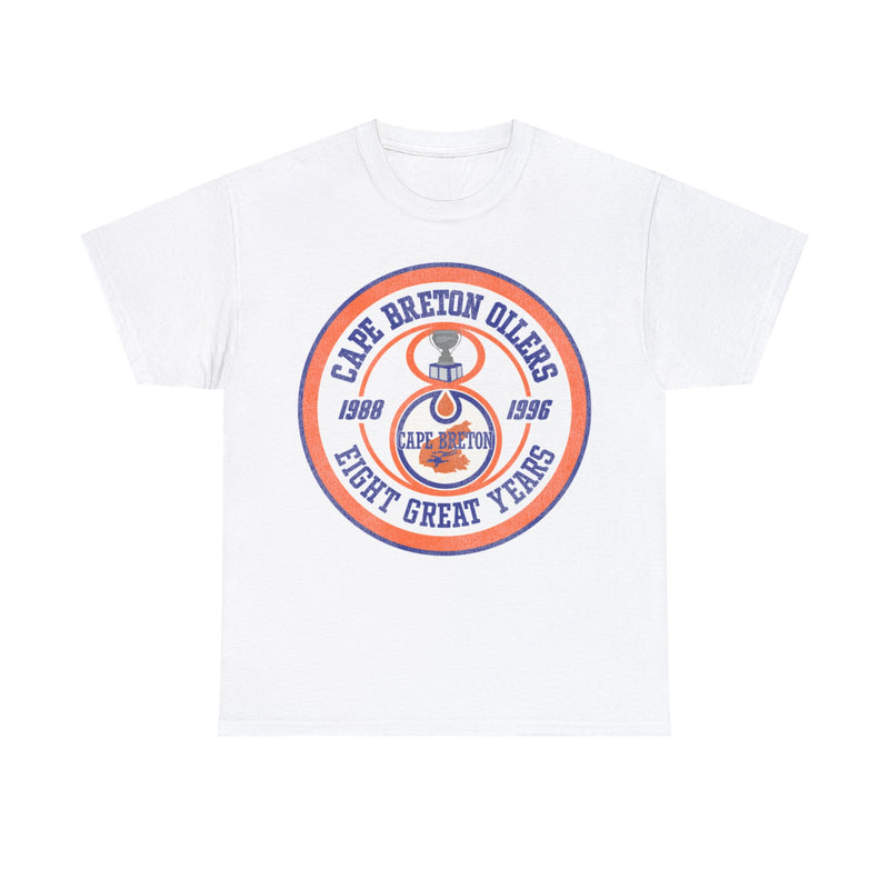 Load image into Gallery viewer, Cape Breton Oilers 8 Great Years Hockey Team Logo T-shirt
