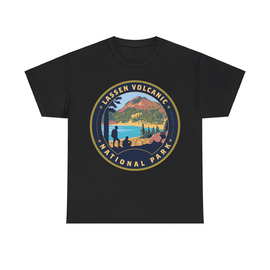 Lassen Volcanic National Park California Round Logo T-shirt