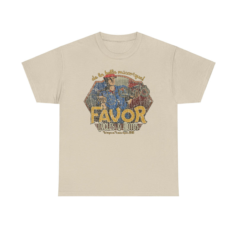 Load image into Gallery viewer, Favor Cycles Motos de la Belle Mcanique Bicycle T-shirt
