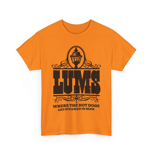 Lums Where Hot Dogs Are Steamed In Beer Vintage Logo T-Shirt