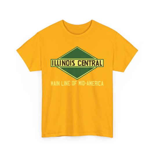 Illinois Central Main Line Mid-America Railroad Green Logo Train T-Shirt