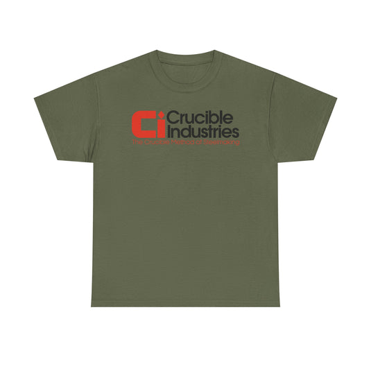 Crucible Industries Steelmaking Logo Graphic T-Shirt Rare Defunct Brand Tee