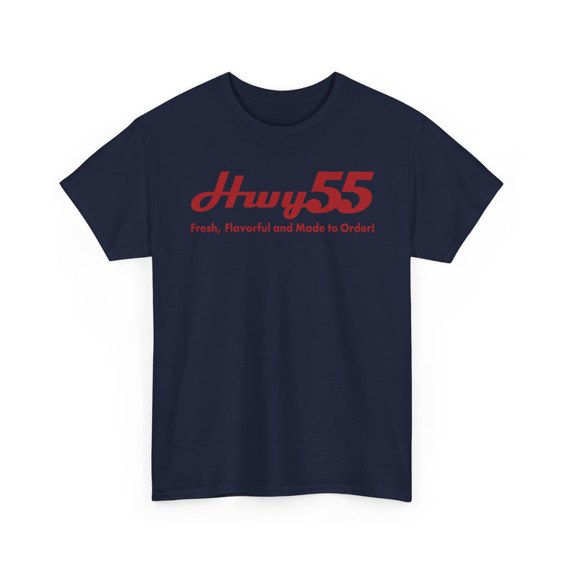 Load image into Gallery viewer, Hwy 55 T-Shirt Fresh Flavorful and Made to Order Defunct Restaurant Chain Tee
