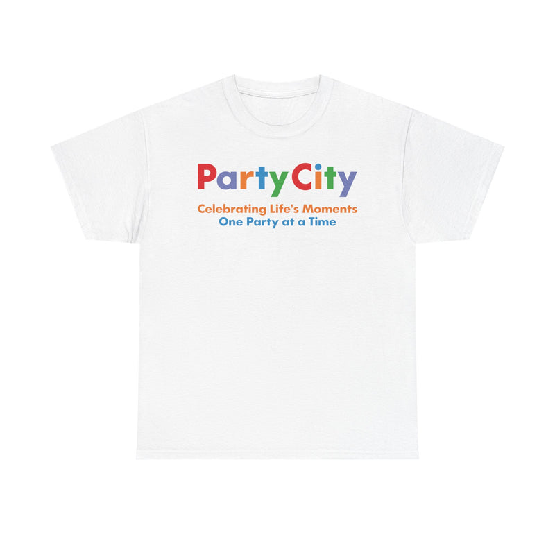 Load image into Gallery viewer, Party City Defunct Party Supply Store T-Shirt Celebrating Life&#39;s Moments Tee
