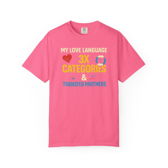 Credit Card Love Language Funny Points Miles Travel T-shirt
