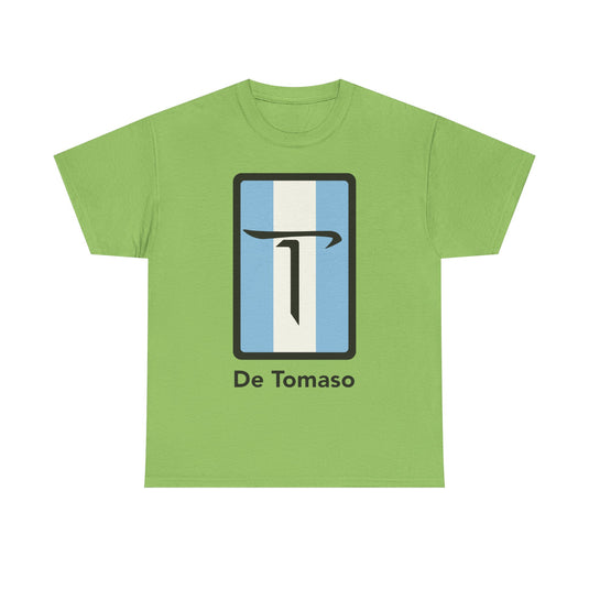 De Tomaso Italian Sports Car Manufacturer Blue Stripe T-shirt