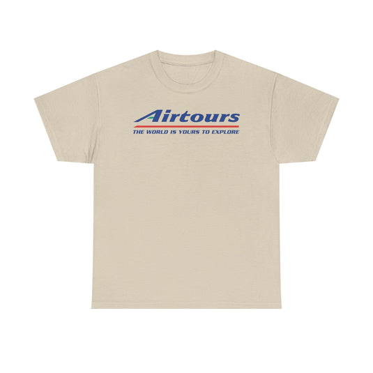 Airtours The World Is Yours To Explore Vintage Charter Airline Logo T-shirt