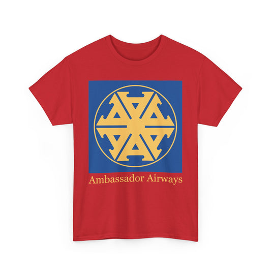 Ambassador Airways Blue Gold Emblem Classic UK Charter Airline T-shirt